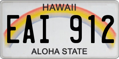 HI license plate EAI912