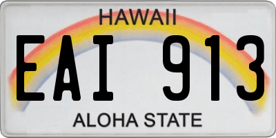 HI license plate EAI913