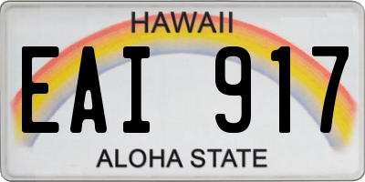 HI license plate EAI917