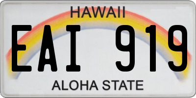 HI license plate EAI919