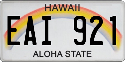 HI license plate EAI921