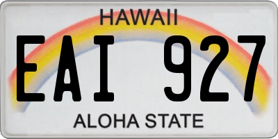 HI license plate EAI927