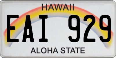 HI license plate EAI929