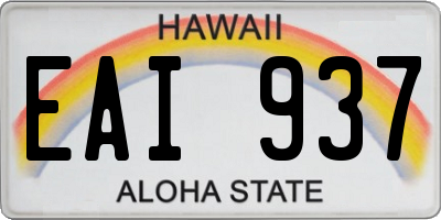 HI license plate EAI937