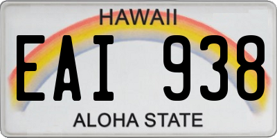 HI license plate EAI938