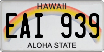 HI license plate EAI939