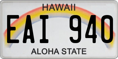 HI license plate EAI940