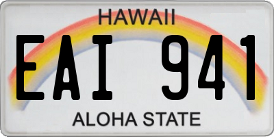 HI license plate EAI941