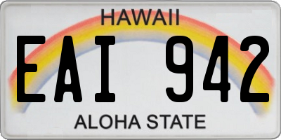 HI license plate EAI942