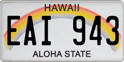 HI license plate EAI943