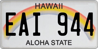 HI license plate EAI944