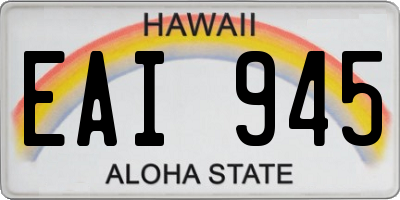 HI license plate EAI945