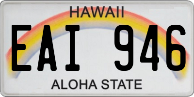 HI license plate EAI946