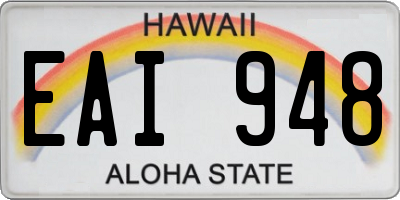 HI license plate EAI948