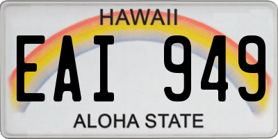 HI license plate EAI949