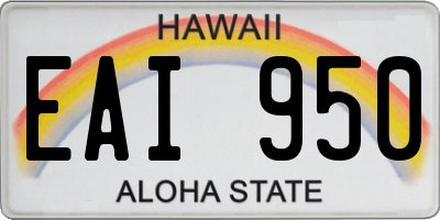 HI license plate EAI950