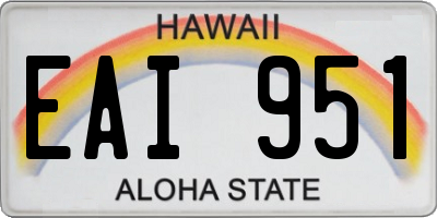 HI license plate EAI951