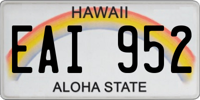 HI license plate EAI952