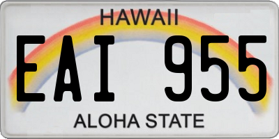 HI license plate EAI955