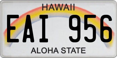 HI license plate EAI956