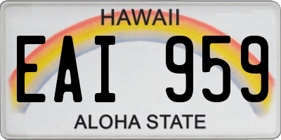 HI license plate EAI959