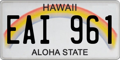 HI license plate EAI961