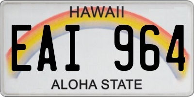 HI license plate EAI964