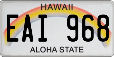 HI license plate EAI968