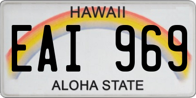 HI license plate EAI969