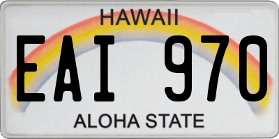 HI license plate EAI970