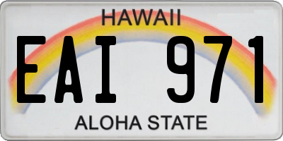 HI license plate EAI971