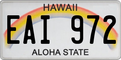 HI license plate EAI972