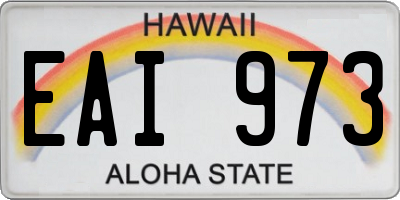 HI license plate EAI973