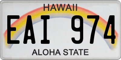 HI license plate EAI974