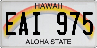 HI license plate EAI975