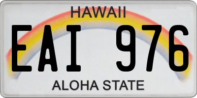 HI license plate EAI976