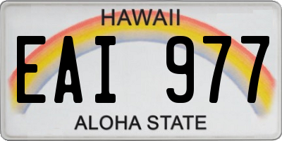 HI license plate EAI977