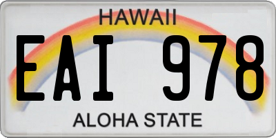 HI license plate EAI978