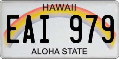 HI license plate EAI979