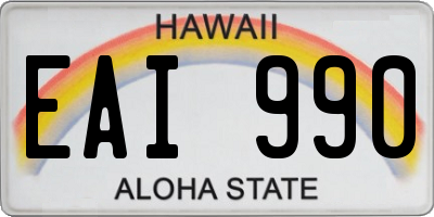 HI license plate EAI990