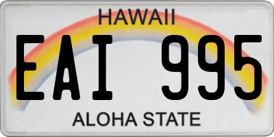 HI license plate EAI995