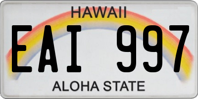 HI license plate EAI997