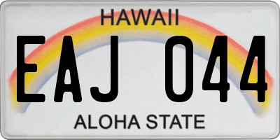 HI license plate EAJ044