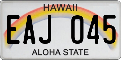 HI license plate EAJ045