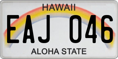 HI license plate EAJ046