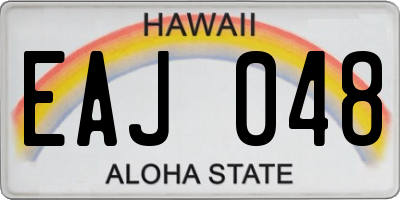 HI license plate EAJ048