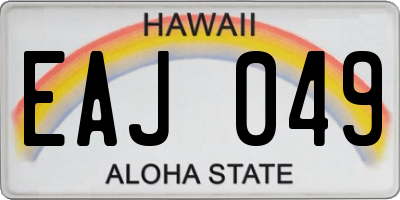 HI license plate EAJ049