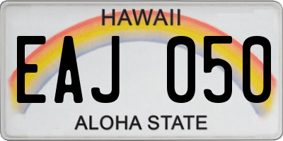 HI license plate EAJ050