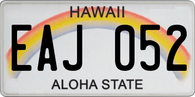 HI license plate EAJ052