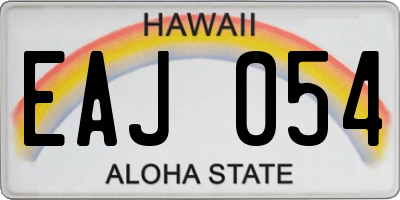 HI license plate EAJ054